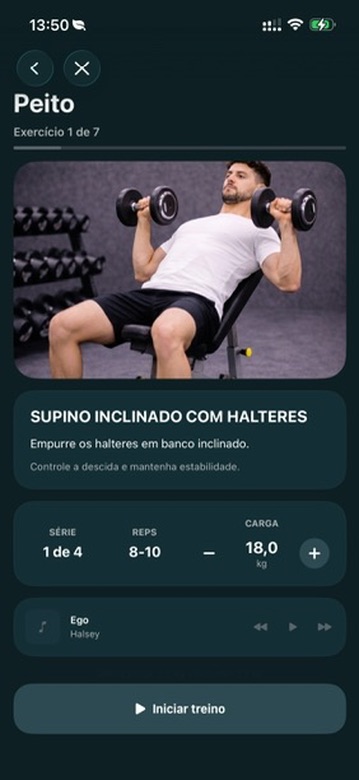 Exercício em andamento no CoreON Gym